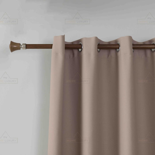 My Home Luxury Κουρτίνα με Τρουκς Καφέ 140x265εκ.