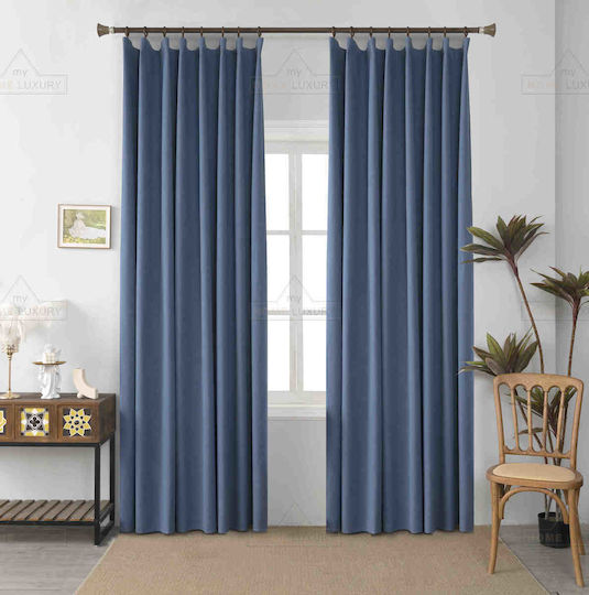 Homeone Mit Bleistiftfalten Blauen Vorhängen 270x270cm