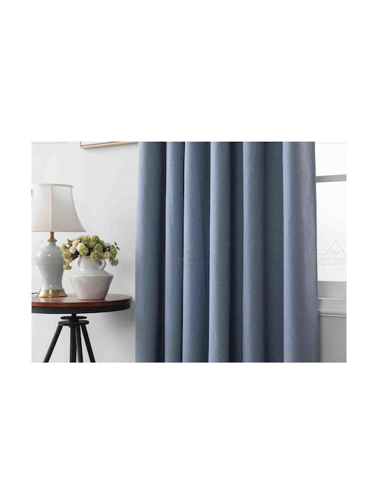 Homeone Vorhang mit Bleistiftfalten Blau 270x270cm