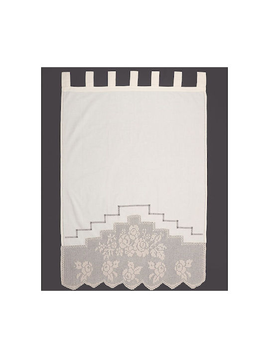 Silk Fashion Κουρτίνα Παραθύρου με Τιράντες BG11 Πλεκτό Ecru 80x120εκ.