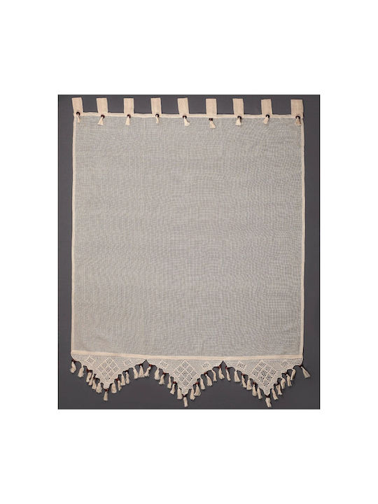 Silk Fashion Κουρτίνα Παραθύρου με Τιράντες 2003/1 Ecru 120x150εκ.