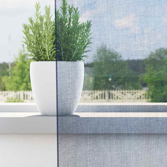 vidaXL Set Perdele Cu Capse Voile Albastre 140x260cm