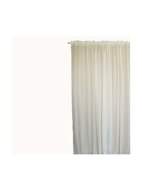 Decocraft Curtain with Pencil Pleat Linenlook Ecru 140x270cm
