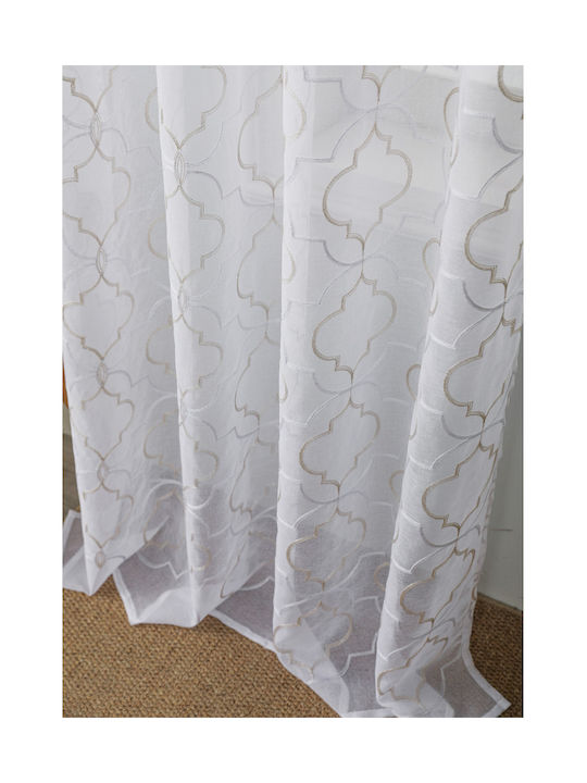 Whitegg Perdea Cu Capse K0158 Albă 140x285cm