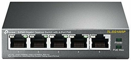 TP-LINK TL-SG1005P v5 Unmanaged L2 PoE Switch με 5 Θύρες Ethernet