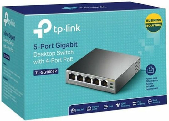TP-LINK TL-SG1005P v5 Unmanaged L2 PoE Switch με 5 Θύρες Ethernet