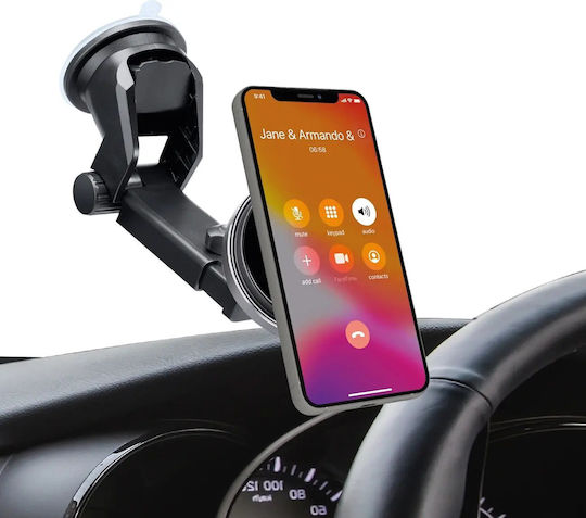 SBS Βάση Κινητού Αυτοκινήτου Smartphone Holder με Μαγνήτη και Ασύρματη Φόρτιση Μαύρη