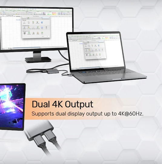 Unitek Konverter USB-C / HDMI / DisplayPort / Thunderbolt / Thunderbolt 3 männlich zu USB-C / HDMI / DisplayPort / Thunderbolt / Thunderbolt 3 weiblich Blau 1Stück V1404A