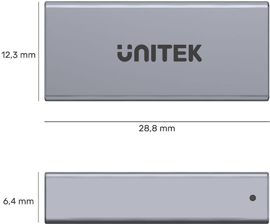 Unitek Μετατροπέας USB-C / USB-A male σε USB-C / USB-A female Ασημί 1τμχ A1036GY