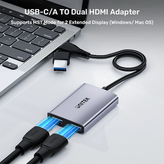 Unitek Μετατροπέας USB-C / HDMI male σε HDMI female 1τμχ (V1427A01)
