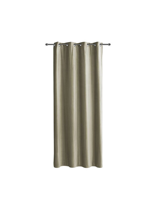 Easy Home Curtain Blackout with Grommet Elite Velour Beige 140x260cm
