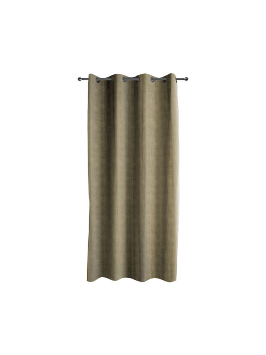 Vorhang Easy Home Ursa Wildleder 250x140cm Beige Ösen