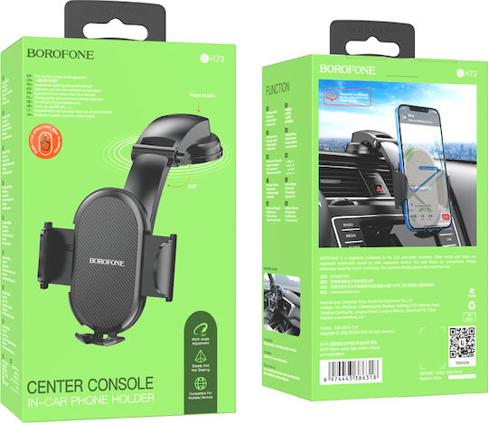 Borofone Car Mobile Mount 4.7" - 7" with Adjustable Hooks Black