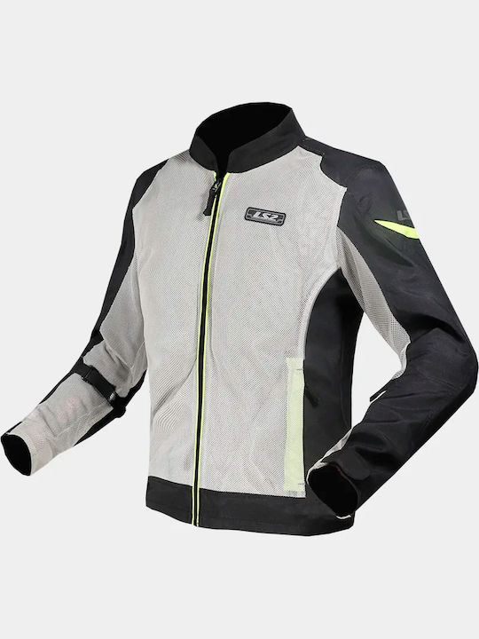 LS2 Airy Καλοκαιρινό Ανδρικό Μπουφάν Μηχανής Grey/Yellow
