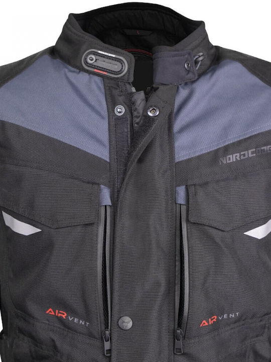 Force Bărbătesc Geacă de motocicletă 4 Sezoane Waterproof Negru/gri