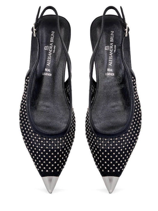 Pointy Slingback Ballerinas Black
