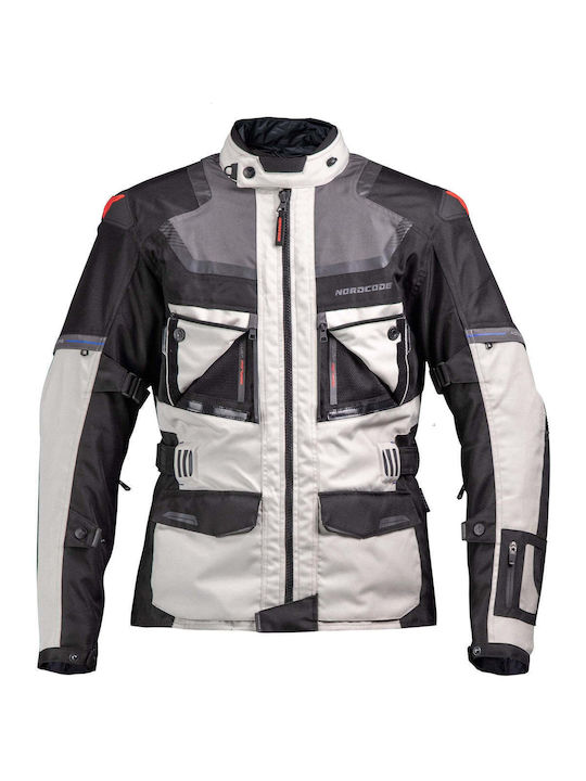 Adventure Evo 24 Men's Motorcycle Jacket Cordura 4 Seasons Waterproof Light-Grey Black