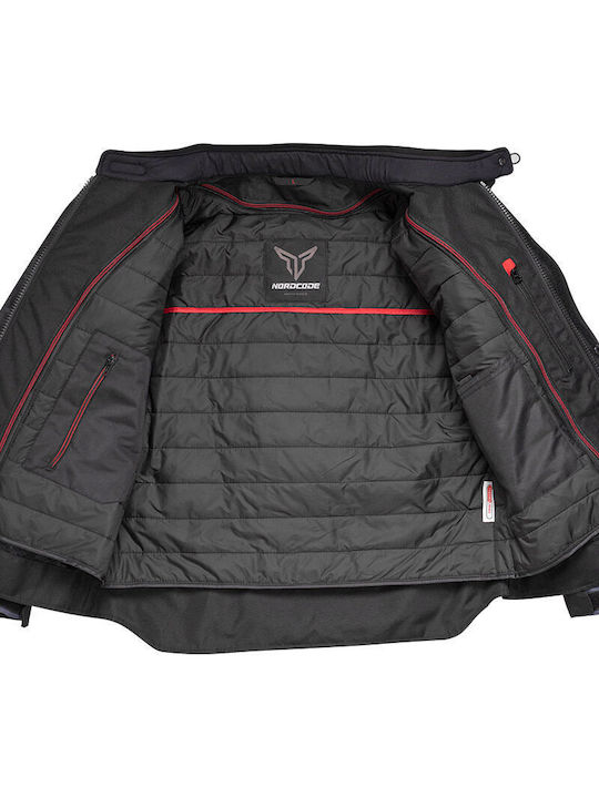 Nordcode Force Oversize Winter Herren Motorradjacke Wasserdicht Schwarz