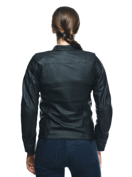 Dainese Itinere Γυναικείο Μπουφάν Μηχανής Δερμάτινο 4 Εποχών Μαύρο