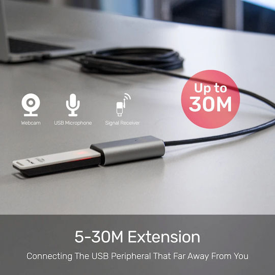 Unitek 20m USB 2.0 Cable A-Male to A-Female Gray (Y-274)