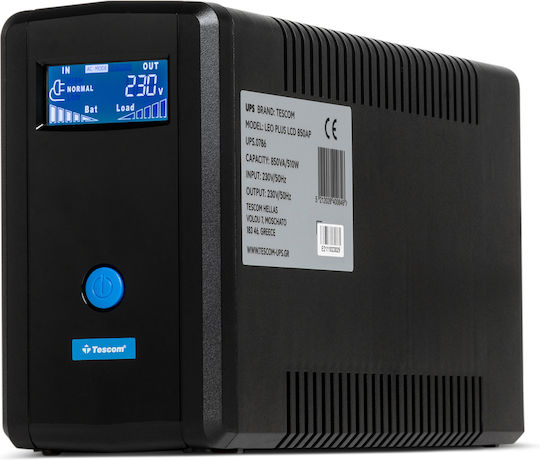Tescom Leo Plus LCD 850A UPS Line-Interactive 850VA 510W cu 2 Schuko Prize
