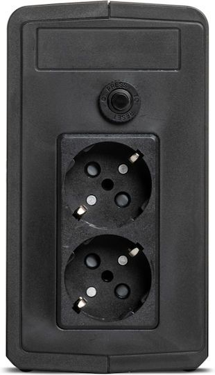 Tescom Leo Plus Led 650A UPS Linie Interactivă 650VA 390W cu 2 Prize Schuko