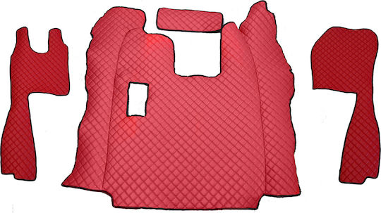 Set of Front and Rear Mats Universal 3pcs Scania R 2010-2016 Red