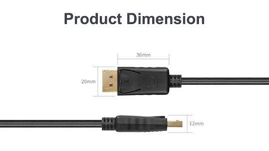 Unitek Cable DisplayPort male - DisplayPort male 1.5m Μαύρο (Y-C607BK)