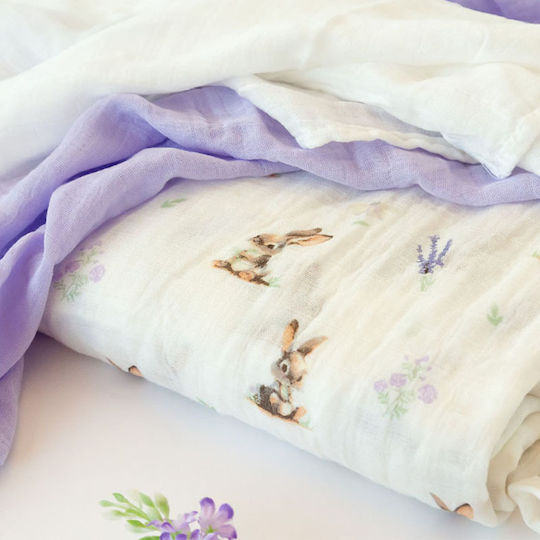 Kiokids Muslin Changing Pads Lilac 70x70cm. 3pcs