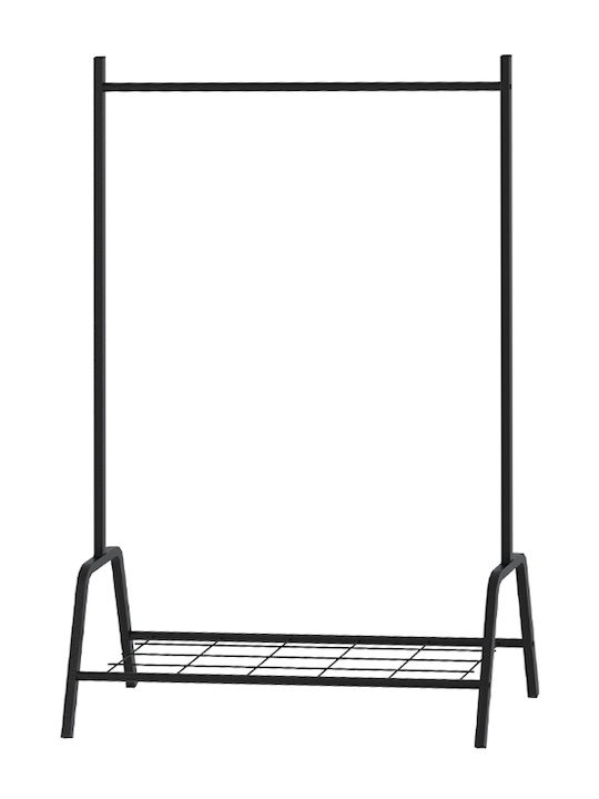 Megapap Floor Garment Rack made of Metal Black 87.6x36x136cm