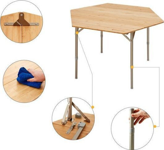KingCamp Τραπέζι Αλουμινίου για Camping Πτυσσόμενο 22x20x20cm Ασημί