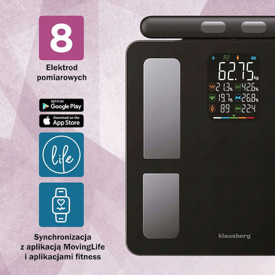 Klausberg Smart Cantar cu Bluetooth in culoare Negru KB-7856