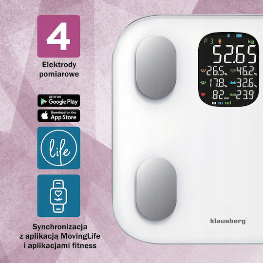 Klausberg Smart Cantar cu Bluetooth in culoare Alb KB-7855