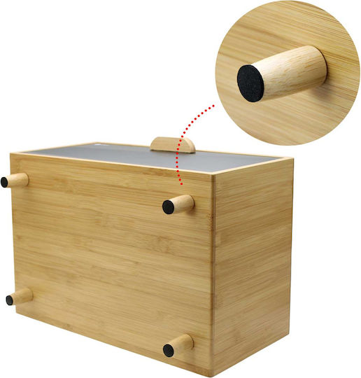Brunbeste Brotkasten mit Deckel aus Bambus Beige 35.5x20x21.5cm