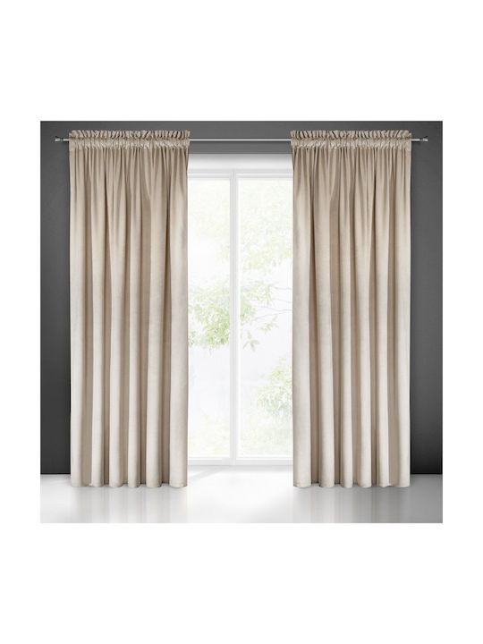 Eurofirany Κουρτίνα Συσκότισης με Τρέσα Melanie Μπεζ 140x270εκ.