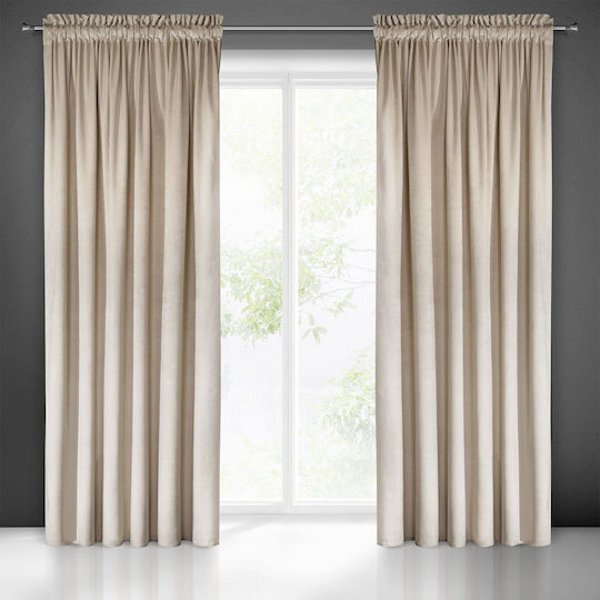 Eurofirany Κουρτίνα Συσκότισης με Τρέσα Melanie Μπεζ 140x270εκ.