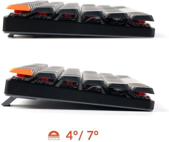 Keychron K3 QMK V3 K3X-B1 Wireless Gaming Mechanical Keyboard 75% with Keychron Red switches and RGB lighting (English US)