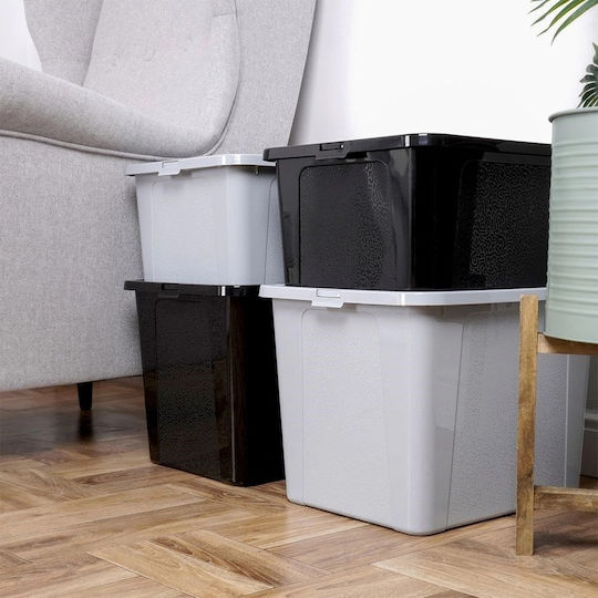 Vilde Пластмаса Кутия за съхранение с капак Сив 40x33x30см 1бр