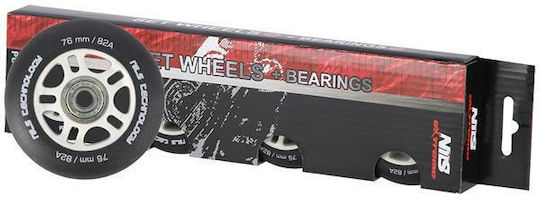 Pu 76x24 82a Black Matte 4 Pcs + Abec-9 8 Pcs Nils Extreme Set