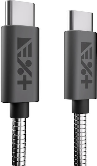 Next One Braided USB 2.0 Cable USB-C male - USB-C 18W PD Γκρι 1.2m