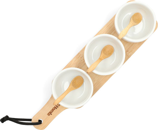 Homla Servierschüssel Rund Keramik Weiß mit Durchmesser 32cm 3Stück