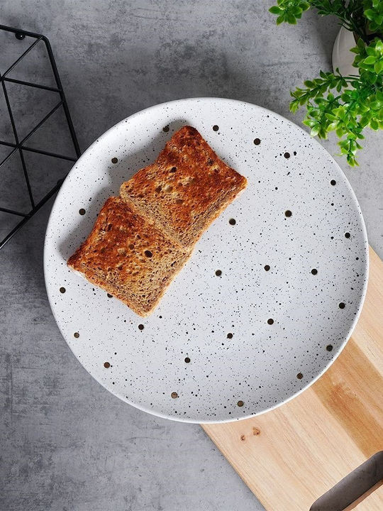 Excellent Houseware Plate Desert Ceramic White with Diameter 26.5cm