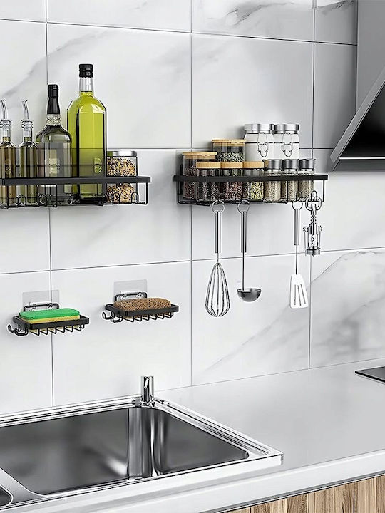 Vilde 4er Pack Badezimmerregale Wandmontiertes Set 4 Stück Schwarze