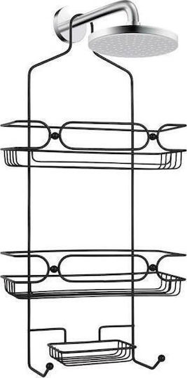 Vilde Wall Mounted Bathroom Shelf Metallic 61x28.5x12.5cm Black