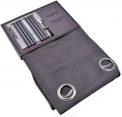 Sidi Home Plast Κουρτίνα Συσκότισης με Τρουκς Μαύρη 140x260εκ.