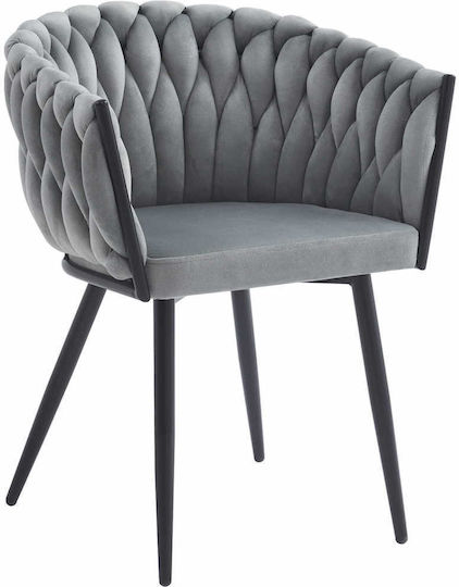 Καρέκλες Τραπεζαρίας Orion 68x53x63εκ. 2τμχ Light Gray Velvet