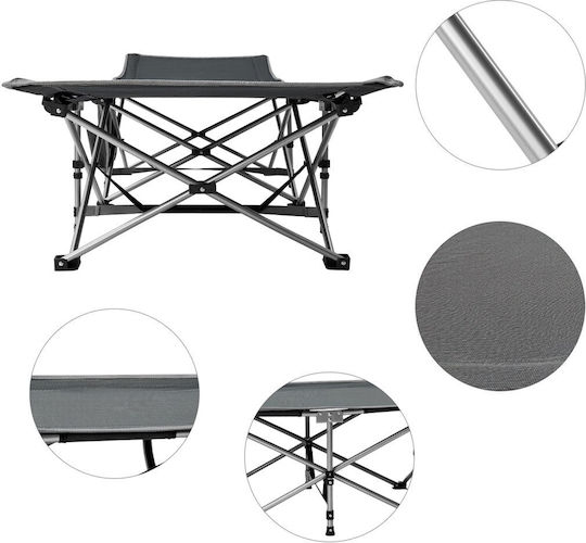 Camp Folding Bed Single Gray 190x67x38cm