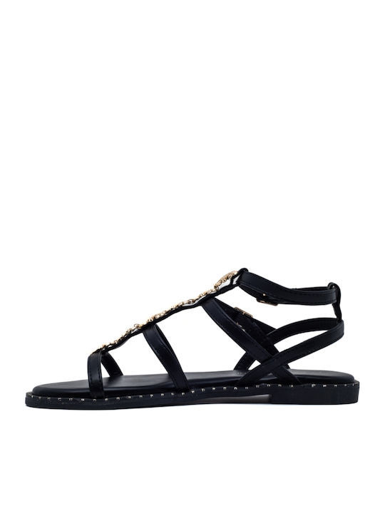 Flache Sandalen für Damen in Schwarz Farbe