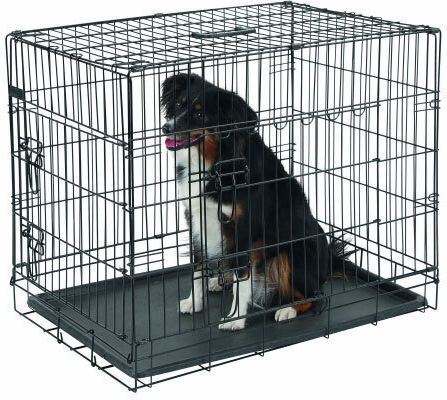 Kerbl Wire Dog Cage Small with 2 Doors Black 76x54x64cm