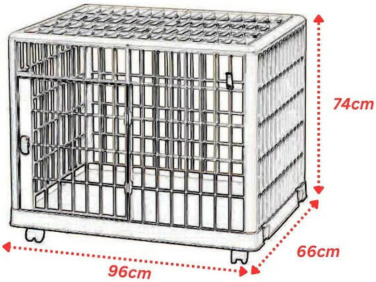 Vesta Dog Wire Cage Large Beige Heavy Duty 96x66x74cm